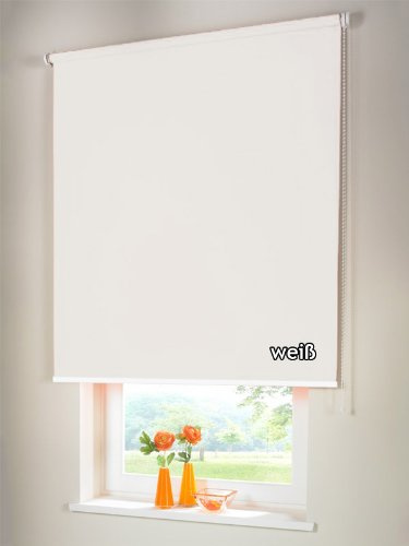 Verdunkelungsrollo Seitenzugrollo Kettenzugrollo Rollo Verdunkelung 250 x 160 cm / 250x160 cm weiss - Bedienseite rechts