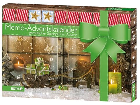 ROTH Memo-Adventskalender für Erwachsene, 50 x 35 x 4 cm: Gemütlicher Spielspaß im Advent