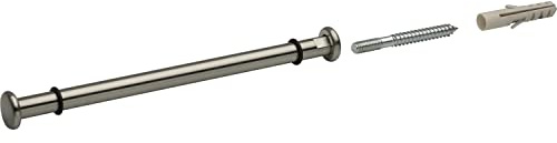 GRIMME Verona Glastablarträger (Glasbodenträger) ø 12 mm, Länge 200 mm für die Wandmontage, Regalträger Stahl Edelstahl-Effekt