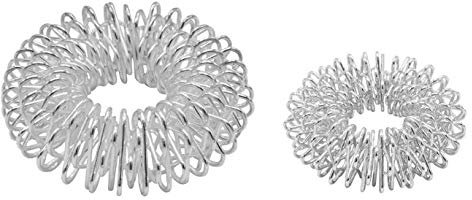 CHI-ENTERPRISE - Premium Massagering Set für den Finger | Antistress Ring | Akupressur Ring - Anxiety Ring | Inhalt: 2x Antistress Ring silber (groß & klein)