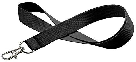 linie zwo ®, 10er Pack Schlüsselbänder 20mm, easy going Haken, Schwarz