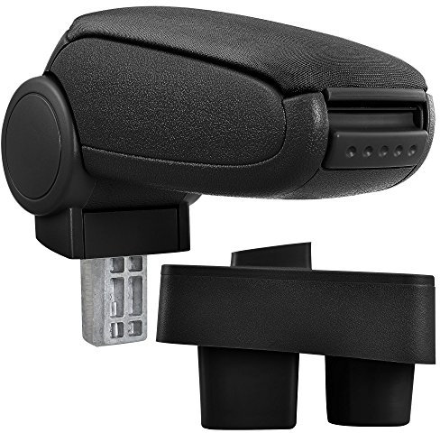 Mittelarmlehne Armauflage mit Staufach gepolstert Textil schwarz