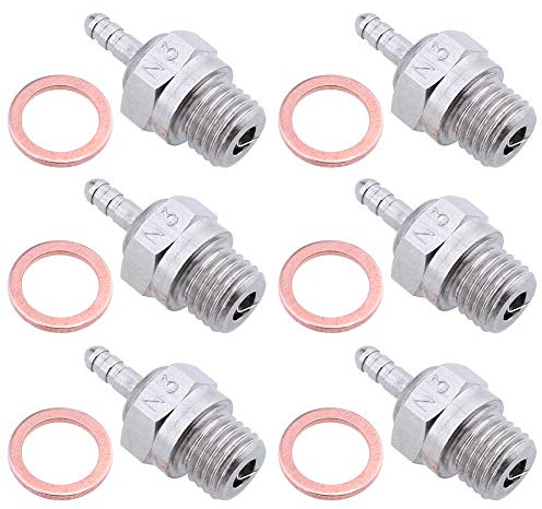 Hobbypark 70117H Hot Glow Plug N3 No. #3 Spark Nitro Engine Parts Replace OS For Traxxas Losi HPI Redcat HSP Himoto RC Car Truck Buggy (Pack of 6)