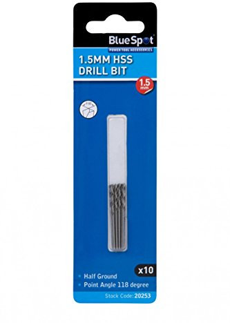 1.5mm HSS Drill Bit Set Half Ground Drill Bit 10 Pack