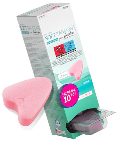 JOYDIVISION Soft Tampons normal I 10 pcs I pour le sport, la natation & le spa I Éponges menstruelles ultra douces I Insertion & retrait faciles I Tampon doux sans fil
