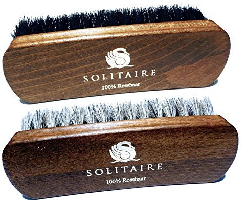 Solitaire Glanzbürsten aus 100% Rosshaar (Groß, Schwarz)