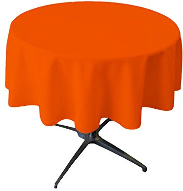 La Leinen Polyester Popeline Tischdecke rund, Polyester, Orange, 147,32 cm
