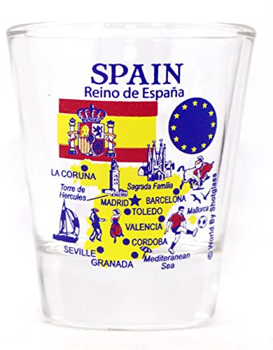 Spain EU Series Landmarks and Icons Shot Glass by World By Shotglass
