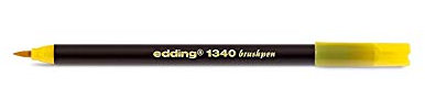 edding 1340 Pinselstift - gelb - 1 Stift - flexible Pinselspitze - Filzstift zum Malen, Schreiben und Zeichnen - Bullet Journals, Hand-Lettering, Mandalas, Kalligraphie
