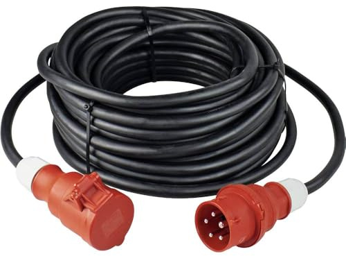 as - Schwabe Câble Rallonge CEE 400V / 32A, 25 m H07RNF 5G4 Fiche avec Inverseur de Phes Noir IP44 Industries, Chantiers | 60518