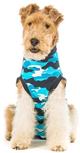 Suitical Recovery Suit Hund, XXS, Blau Camouflage