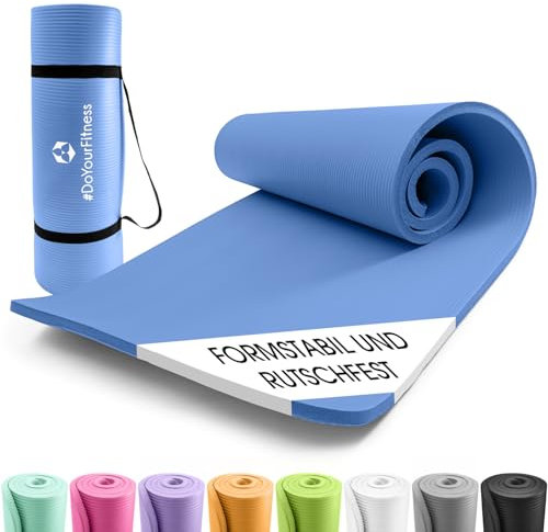 #DoYourFitness Tappetino yoga antiscivolo | Per principianti e utenti avanzati | Spessore 1,5 cm | 183cm x 61cm [blu]