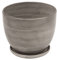Keramik Keramiktopf Blumentopf Topf Übertopf D 215 mm Schale grau rund