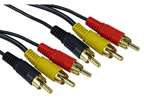 Alida Systems 15m Triple PHONO RCA Cable - Premium Quality - 24k Gold - Male to Male - Left & Right Audio - Stereo - 2RCA - 2xRCA
