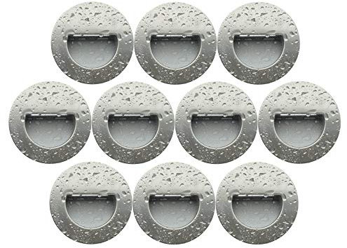 Trango 10er Pack SL16R*10 LED Treppenbeleuchtung IP44 in Rund aus Edelstahl Wandstrahler Orientierunglicht 3000K warmweiss