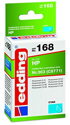 edding 18-168 Druckerpatrone EDD-168, Ersetzt: HP Nummer 363 (C8771), Einzelpatrone, cyan