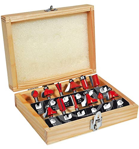 Mecabois - Coffret bois assortiment de 12 fraises queue de 6 mm