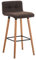 CLP Barhocker Lincoln mit Stoffbezug und Holzgestell I Thekenhocker mit Rückenlehne und Fußstütze I Barstuhl mit Einer Sitzhöhe von: 75 cm, Farbe:braun
