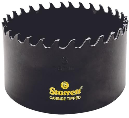 Starrett Tungsten Carbide Tipped Hole Saw - CT300 Deep Cut Holesaw Cutter - For Wood Suspended Flooring Reinforced Concrete & Fibreglass - 76MM