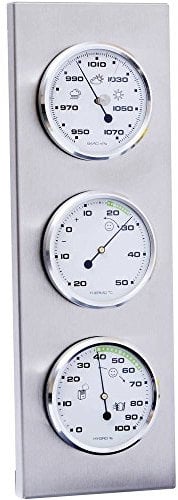 Sunartis 3-4013 THB197 Stazione metereologica in acciaio INOX con barometro, igrometro e termometro