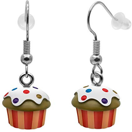 Soul-Cats 1 Paar leichte Cupcake Ohrringe aus Kunsstoff für Damen, Mädchen