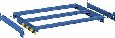 Auszugrahmen für Schwerlastregal, Teilauszug, BxT 1090x1260 mm, Traglast 800 kg, RAL 5012 lichtblau