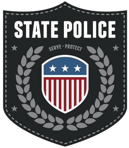 State Police USA Flag Emblem Sign Hochwertigen Auto-Autoaufkleber 10 x 12 cm