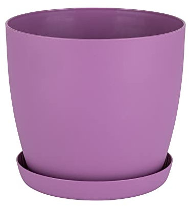 Home Garden Ornaments Plant Pots Indoor, Indoor Plant Pot - Decorative Flower Pots with Mat Surface and Plant Pot Saucer (Diameter: 18cm, Colour: Purple)