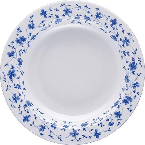 Arzberg 41382 – 607671 – 10123 Forma 1382 Azul Flores Plato Hondo 23 cm/FA, Porcelana, White/Blue, 24,5 x 24,5 x 9,6014 cm