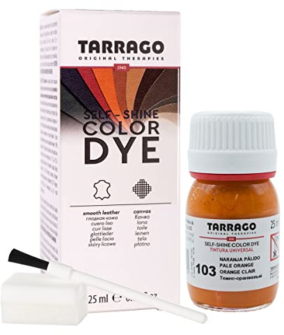 Tinte para Zapatos y Bolsos de Cuero y Textil con Esponja y Brocha | Cubre Rozaduras y Desgastes del Calzado | Gama de 90 colores