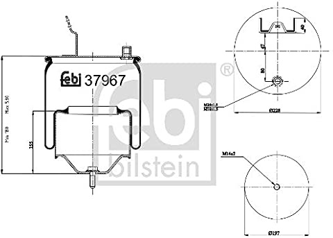 febi bilstein 37967 Luftfederbalg mit Stahlkolben und Kolbenstange (Hinterachse beidseitig)