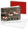Logbuch-Verlag 10 Weihnachtskarten mit Umschlag Kuvert Holz Design Rentiere leer ohne Text Set gleiche natürlich Foto Motiv