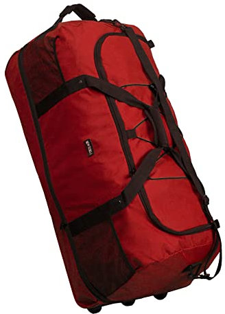 New Rebels Newark Rot 3 Rolls Reisetasche - 130L erweiterbare Tasche mit Tragegriffen Und Reißverschluss - 100% Polyester Material Wasserabweisende Tasche - Sporttasche - Leichte Weekender-Tasche