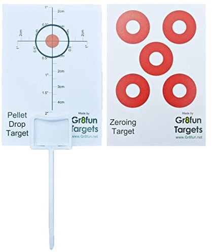 Gr8Fun Pellet Drop Targets Pack of 100 with 10 Holders - Cards are slightly larger than a credit card and weigh next to nothing, Drop-Zeroing 300gsm has scale in inches cm
