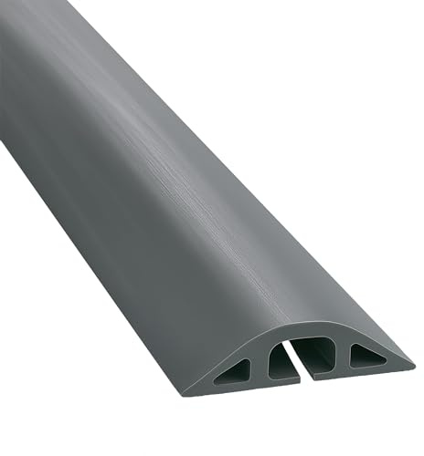 Electriduct D-2 Rubber Duct Cord Cover - 30 Inch (2.5 Feet) Gray Floor Cable Protector