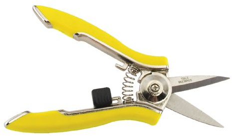 Dramm ColorPoint Stainless Steel Compact Garden Pruning Shears, Hand Pruner, Garden Clippers, with Heavy Duty Blade and Easy grip Handle, Yellow