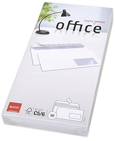 Elco Office Pack 50 Briefumschläge DL 114 x 229 mm, weiß