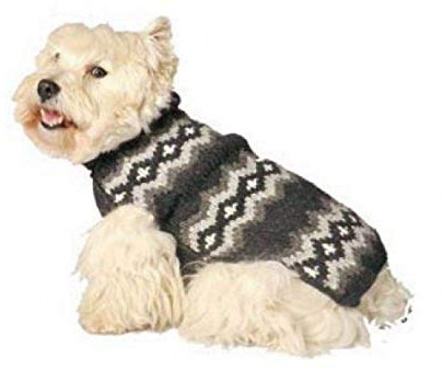 Chilly Dog Diamanten Hundepullover Wolle Grau Mittel Winter