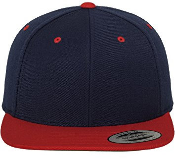 Flexfit Unisex Classic Snapback 2-Tone Cap Kappe, Navy/Red, One Size