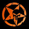 ERREINGE Sticker TESCHIO STELLA MILITARE ARMY ARANCIO FLUO Adesivo prespaziato in PVC per Decalcomania Parete Murale Auto Moto Casco Camper Laptop - cm 15