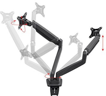 Monoprice 115525 Dual Monitor Adjustable Gas Spring Desk Mount (15 to 34 Inch)