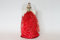 Weihnachtsbaumspitze Engel und Feen, Kunstharz und Stoff, mit Federflügeln, 28 cm, Rot