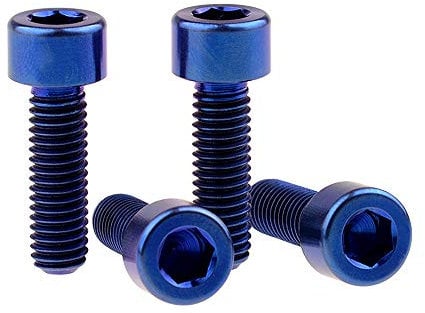 Titanium M6 x 20mm Socket Allen Hex Bolt for Bicycle Disc Brake Caliper Adapter Mount Upgrade pack of 4 (Blue)