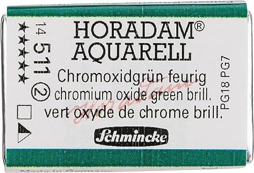 Schmincke – HORADAM® AQUARELL - feinste Künstler-Aquarellfarben, 511 hromoxidgrün feurig , 14 511 043, 1/1 Näpfchen