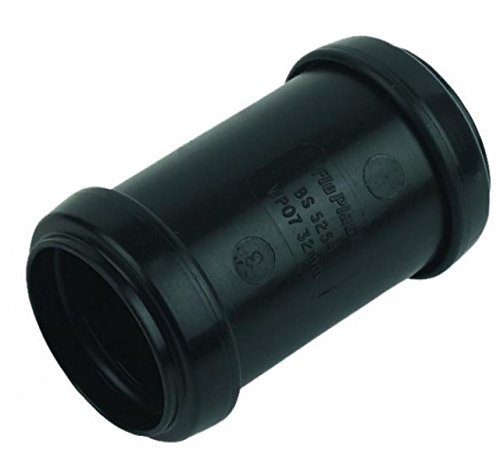 FloPlast Push-Fit Waste Straight Coupling 40mm Black | Home Standard