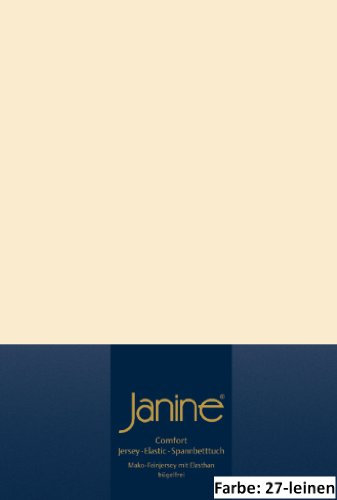 Janine Design Jersey Elastic Spannbetttuch leinen, 140x200 cm - 160x220 cm