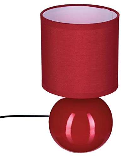 Atmosphera - Lampe Timeo rouge - céramique H25 cm