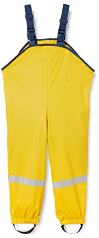 Playshoes Mixte Enfant Boue, Salopette De Pluie, Doublure Polaire Pantalon, Jaune, 104 EU