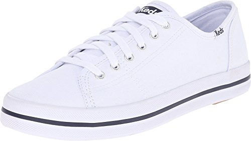 Keds Kickstart Lace Up, Sneaker Womens, White Canvas, 7 Medium