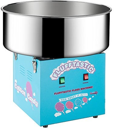 Cotton Candy Machine - 1000W Flufftastic Floss Maker with Stainless-Steel Pan - Cotton Candy Maker Machine and Sugar Scoop for Home Carnival Birthday Party or Festival by Great Northern Popcorn (Blue)